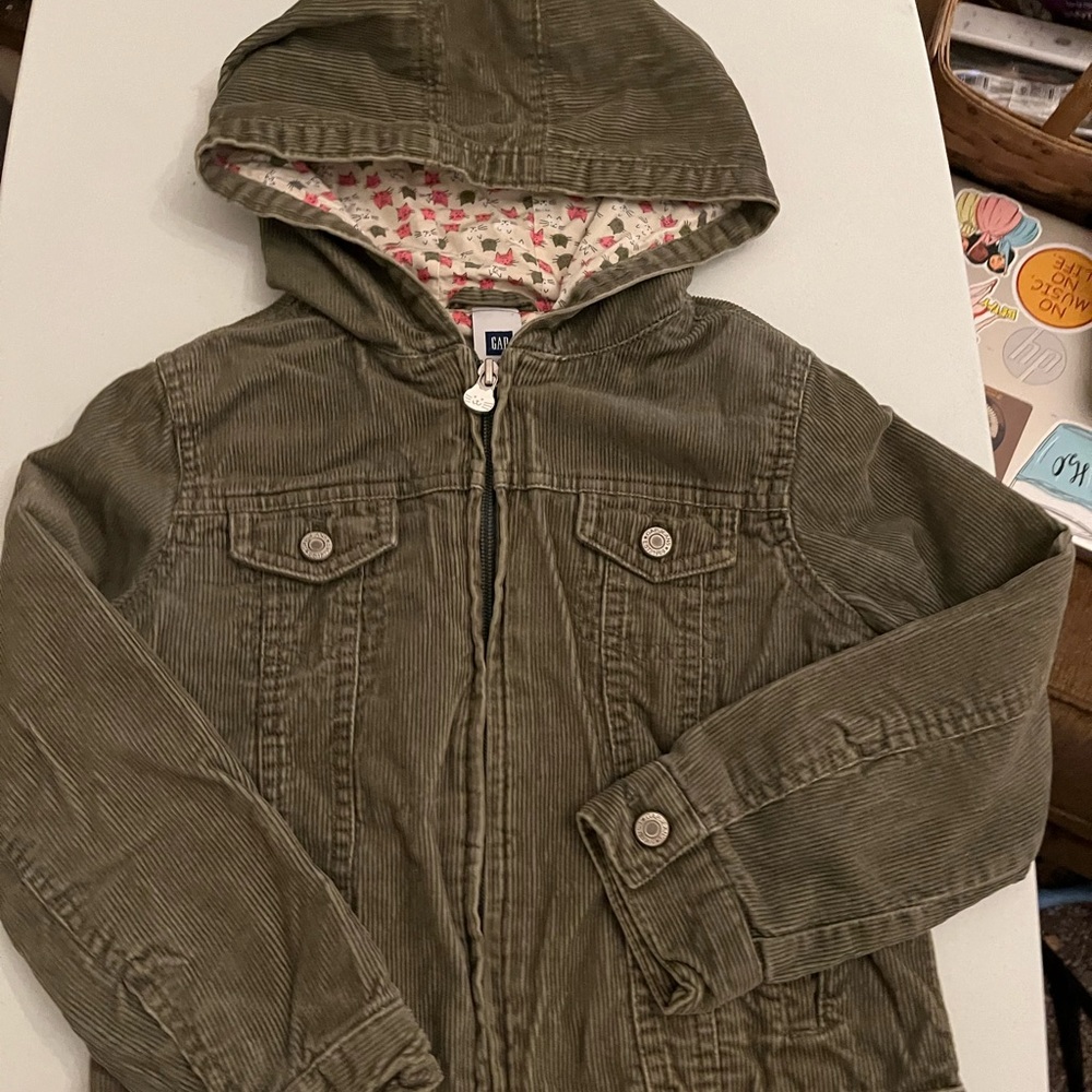 Gap corduroy jacket with kitten lining.